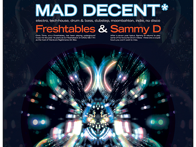 MAD DECENT - monthly DJ night event poster
