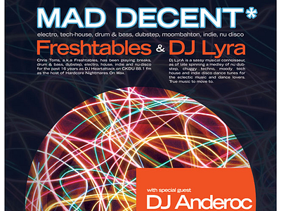 MAD DECENT - monthly DJ night event poster chris toms djs event event branding freshtables poster poster art poster design posters