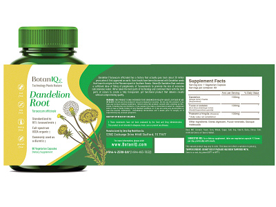 BotanIQ Product Packaging Labels - Dandelion Root