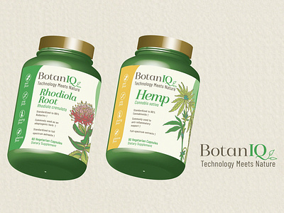 Botaniq  - 3d Package Mockup - Rhodiola Root and Hemp Root