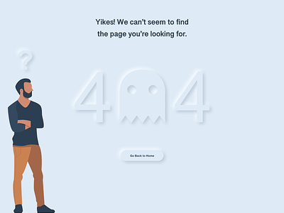 Neumorphism Style - 404 Error Page 404 error page 404 page abode illustrator design illustration neumorphic neumorphism ui ux webpage