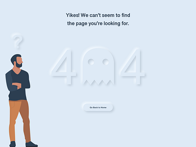 Neumorphism Style - 404 Error Page
