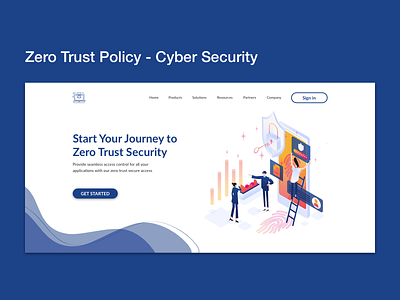 Zero Trust Policy - Cyber Security Web Banner cybersecurity illustration landing page ui ux web design zero trust policy