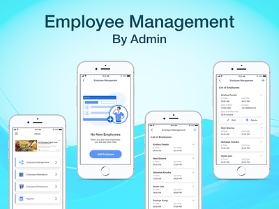 Employee Management App app case study design employee management minimalistic mobile app ui ux