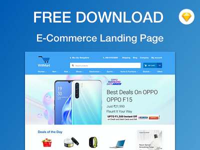 E-commerce Landing Page - Free Download ecommerce freebie landing page sketch sketchapp ui ux web design
