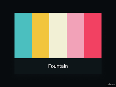 Fountain branding color palette color palettes colors cpalettes design illustration logo palettes typography vector web