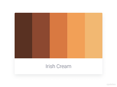 Irish cream app branding color palette color palettes colors cpalettes illustration logo palettes typography vector