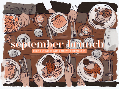 September Brunch Mini Illustration Pack branding clipart creative market digital painting illustration restaurant ui