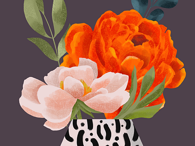 Bouquet & Vase Clipart bouquet clipart floral flowers illustration pattern roses vase