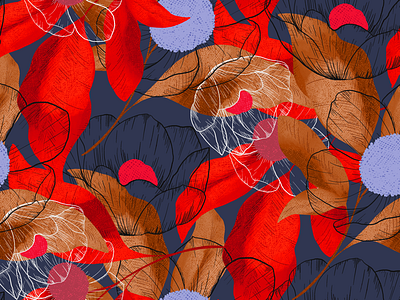 Autumn Pattern @ Creative Market autumn clipart digital painting fall floral flowers pattern seamless