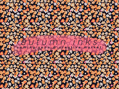 Autumn Inks floral illustration painting pattern seamless watercolour