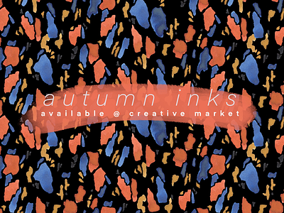 Autumn Inks Pattern Set @ Creative Market autumn illustration patterns seamless terrazzo tileable watercolor