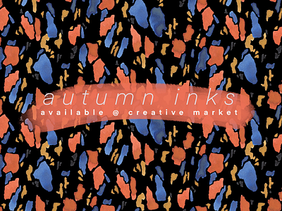 Autumn Inks Pattern Set @ Creative Market autumn illustration patterns seamless terrazzo tileable watercolor