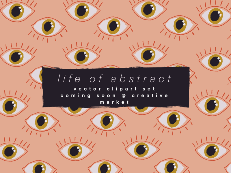 Life of Abstract - Vector Clipart Set illustration drawn hand geometric floral eyes abstract lifestyle set clipart vector