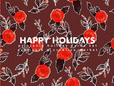 Happy Holidays Printable Cards Set christmas holidays printable cards