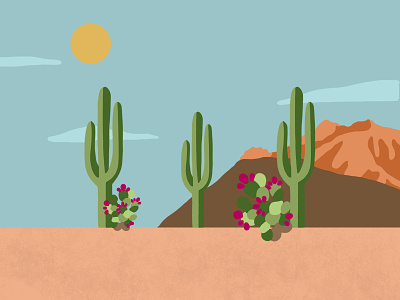Sedona arizona cactus cartoonize desert digital painting inspiration painting prickly pear sedona stylized travel