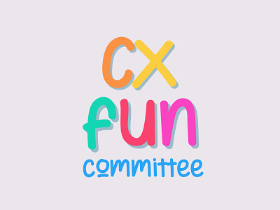 CX Fun Committee Logo branding design icon illustration lettering logo minimal type ux