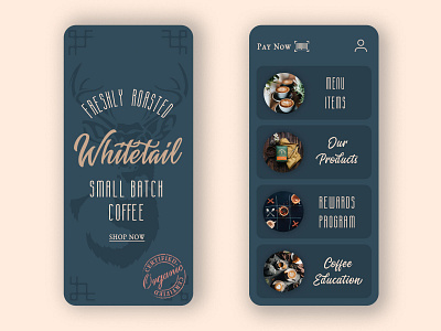 Whitetail Coffee branding design graphic design logo design ux design visual design