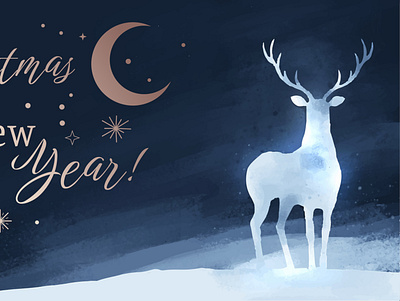 Card with deer1 card chrismas graphic design illustration vector