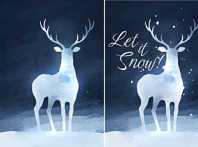 raster and vector christmas deer graphic design painting