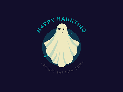 Happy Haunting color palette design flat illustration typography vector