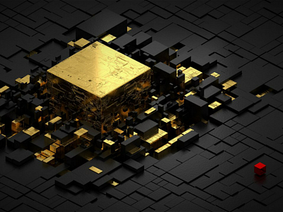 Havy gold 3d abstract bdsr broadcast cg graphics cinema 4d cube design gold isometric motion graphics redshift render