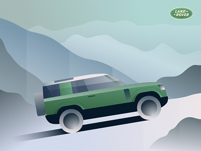 Land Rover Defender art car defender draw illustration illustrator landrover