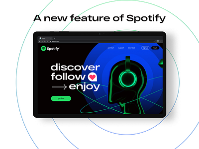 A new feature of Spotify app cinema4d dark figma mobile music spotify ui web
