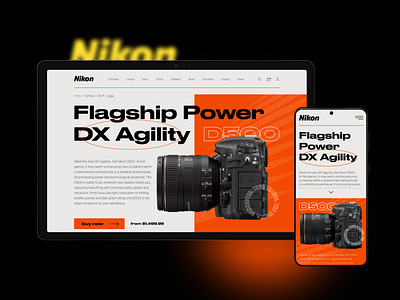 Nikon product page camera design figma nikon page photo product site ux web