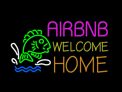 Airbnb Main Lobby Sign neon