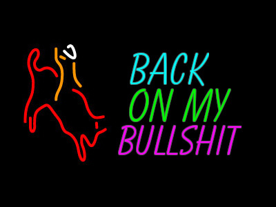 2020: Back in the saddle design neon typography