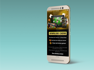 Casino App Mobile Landing Page application casino gambling gaming landing page mobile online gaming poker ui ux