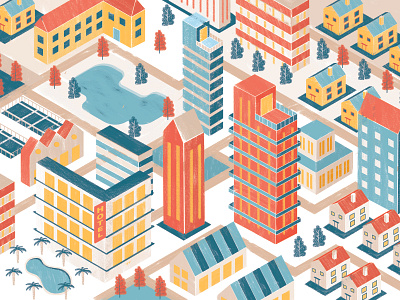 Highrise adobe illustrator city design illustration isometric isometric illustration pool vector