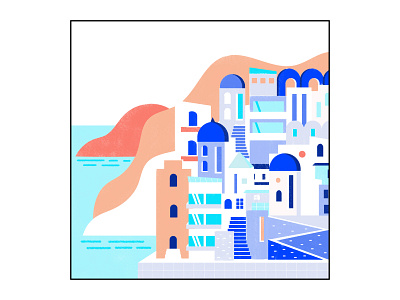 Santorini Blues adobe illustrator city design greece illustration texture texture brushes travel