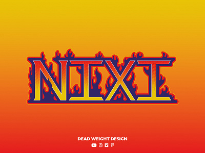 Nixi Custom Lettered Logo branding custom lettering custom type design fire graphic design hand lettering lettering logo streamer twitch typography vector