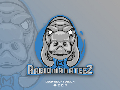 Rabid Manateez Logo Design branding design graphic design icon illustration logo mascot design mascot logo vector