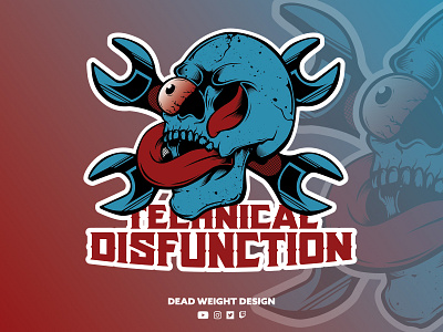 Technical Disfunction Logo branding design graphic design graphic logo icon illustration logo mascot logo skull streamer twitch typography vector