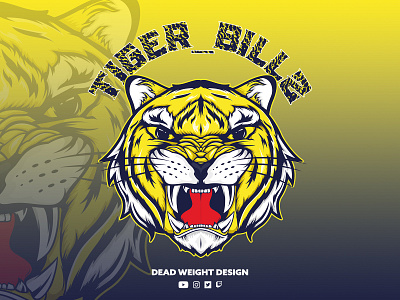 Tiger Billz Logo Design animal branding design graphic design graphic logo icon illustrated logo illustration logo mascot logo streamer tiger twitch vector