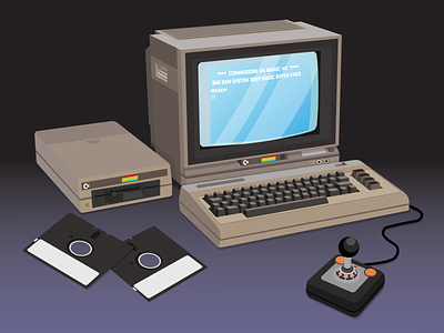 Commodore 64 adobe adobe illustrator commodore commodore 64 design flat graphicdesign illustration old computer vector vector design vector illustration