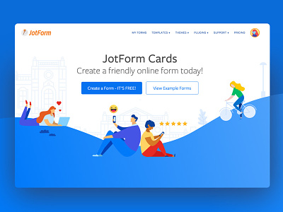 Cards by JotForm cards create a form create form design flat form gradient form homepage import form jotform