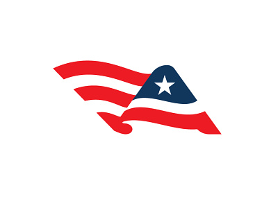 American Letter A Flag Logo