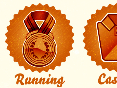 Soledality badge blog casual design footwear fun gradient icon icons illustration medal orange red ribbon running vintage worn