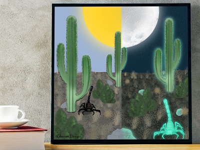 Desert Glow creatopy desert digital illustration glow illustration illustration art procreate procreate art scorpion