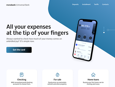 Landing page for Monobank bank design illustration landing landing page landingpage mobile monibank ui ux web web design webdesign website website design