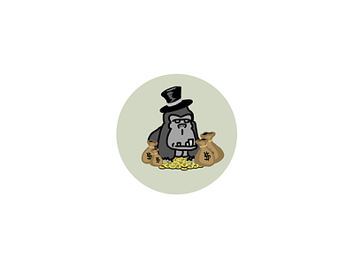 Gorilla Moneybags design icon illustration