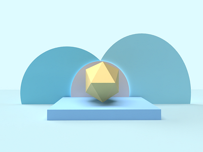 3D Gold Geometric Shape 3d adobe dimension geometric gold shape