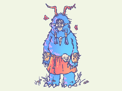 Blue Yeti character illustration illustrator procreate yeti