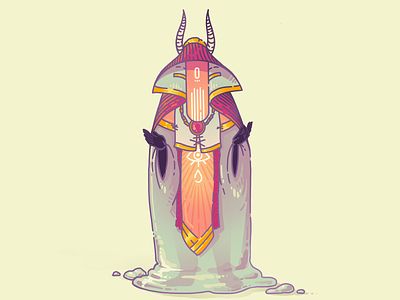 Slime Priestess character horns illustration monster priestess procreate slime