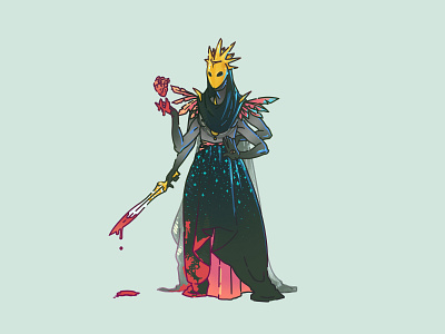 The Widow Widowmaker character character design heart illustration illustrator monster procreate sword