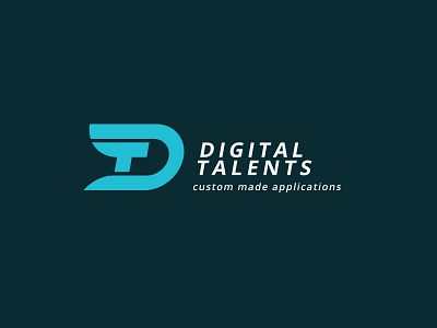 Monogram logo Digital Talents application digital initials logo monogram software talent typography